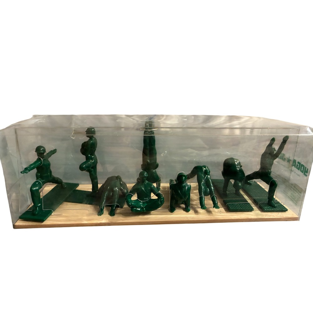 Yoga Joes Green Army Men Yoga Poses Figure Set Novelty Desk Decor Gift